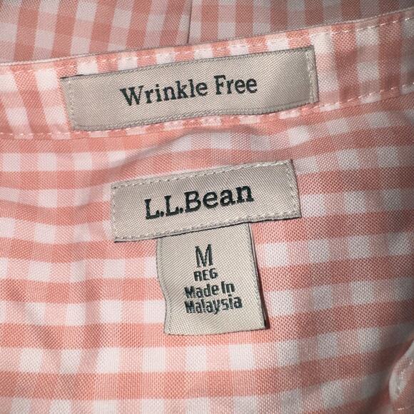 L.L.Bean Pink Gingham button down Shirt women’s Size Medium - Picture 6 of 8